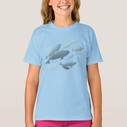 Meisje Beluga Whale T-Shirt Leuke Whale Art Shirte (Voorkant)