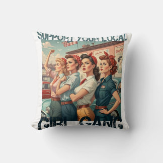 meisje bende retro esthetisch ontwerp kussen
