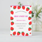 Meisje Berry Sweet One Flat Dank je Kaart (Staand voorkant)