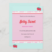 Meisje Berry Sweet Party Flat Dank je Kaart (Voorkant / Achterkant)