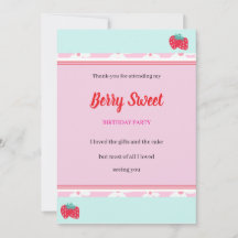 Meisje Berry Sweet Party Flat Dank je Kaart