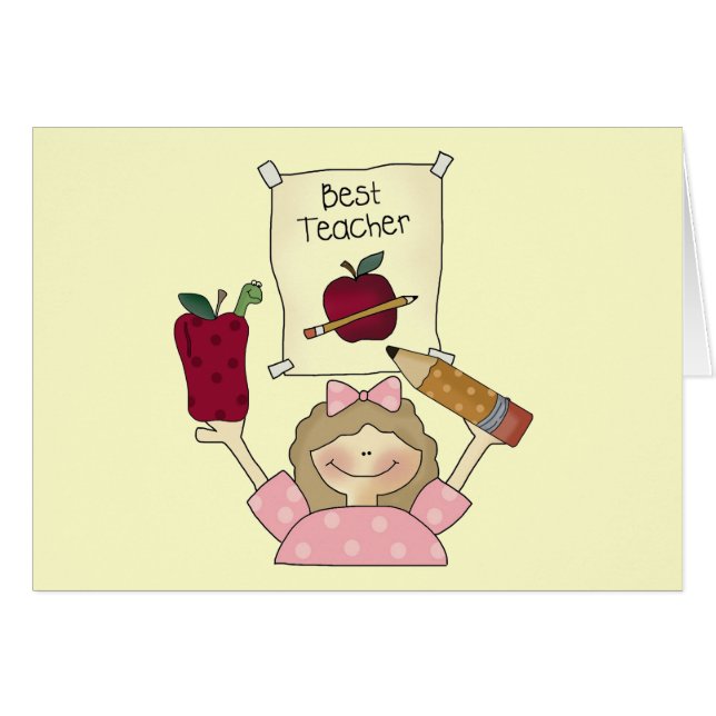 Meisje beste leerkrachten overhemden en cadeaus (Voorkant Horizontaal)