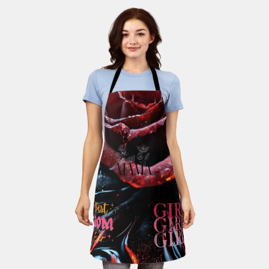 Meisje Beste moeder ooit MAMA All-Over Print Schor Schort (Gedragen)