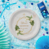 Meisje bevestiging Bloemen Marmer Goud Calla Lelie Papieren Bordje (Feest)