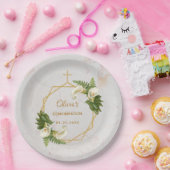 Meisje bevestiging Bloemen Marmer Goud Calla Lelie Papieren Bordje (Feest)