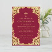Meisje Bevestiging Bordeaux Nepgoud Bladeren Sierl Kaart (Staand voorkant)
