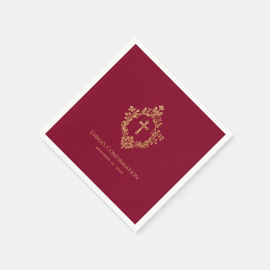 Meisje Bevestiging Bourgondië Gouden Kruis  Crest Servet (Hoek)