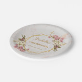 Meisje bevestiging Floral goud roze orchideeën mar Papieren Bordje (Gekanteld)