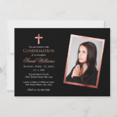 Meisje Bevestiging Foto Roze Goud Zwart Roze Kaart (Voorkant)