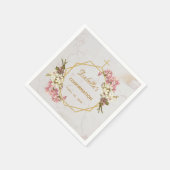 Meisje bevestiging Marmer Goud Roze Orchideeën Blo Servet (Hoek)
