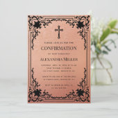 Meisje Bevestiging Roos Goud  Elegant Roze Kaart (Staand voorkant)