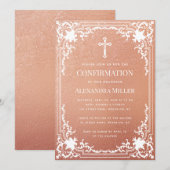 Meisje Bevestiging Roos Goud Wit Elegante Vintage Kaart (Voorkant / Achterkant)
