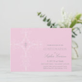 Meisje Bevestiging Uitnodiging met Elegant Kruis (Staand voorkant)