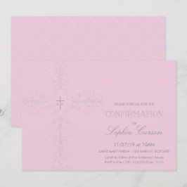 Meisje Bevestiging Uitnodiging met Elegant Kruis