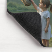 Meisje bevriend met een dinosaurus muismat (Hoek)