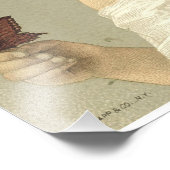 Meisje Bewondering Vlinder Ephemera Foto Print Foto Afdruk (Hoek)