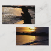 Meisje bidden op het strand Visitekaartje (Voorkant / Achterkant)