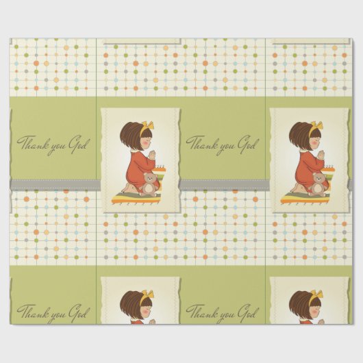 Meisje biddend inpakpapier (Vlak)