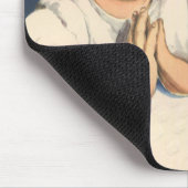 Meisje bidt aan Jezus Christus, beddengoed Muismat (Hoek)