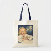 Meisje bidt aan Jezus Christus, beddengoed Tote Bag (Voorkant)