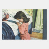 Meisje bidt in Bedtime, het gebed van de Heer Inpakpapier Vel (Voorkant 3)
