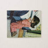 Meisje bidt in Bedtime, het gebed van de Heer Legpuzzel (Horizontaal)