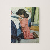 Meisje bidt in Bedtime, het gebed van de Heer Legpuzzel (Verticaal)
