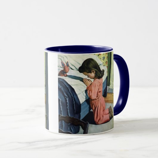 Meisje bidt in Bedtime, het gebed van de Heer Mok (Voorkant rechts)