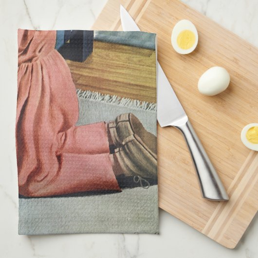 Meisje bidt in Bedtime, het gebed van de Heer Theedoek (Quarter Fold)