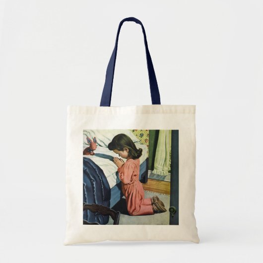 Meisje bidt in Bedtime, het gebed van de Heer Tote Bag (Voorkant)