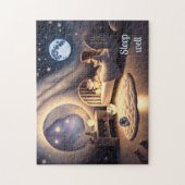 Meisje bidt in maanlicht en door sterrenlicht, aan legpuzzel (Verticaal)