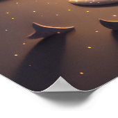 Meisje bidt in maanlicht en door sterrenlicht, aan poster (Hoek)