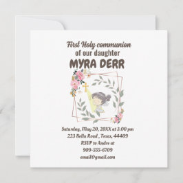 Meisje bidt tot jesuskruis eerste communie