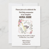 Meisje bidt tot jesuskruis eerste communie kaart (Voorkant)