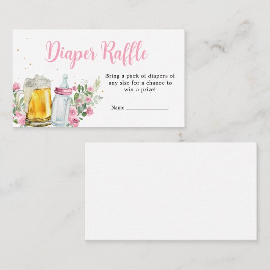 Meisje Bierbrouwen en Flessenluier Raffle Informatiekaartje (Voorkant / Achterkant)