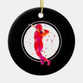 Meisje bij Bat Keramisch Ornament (Voorkant)