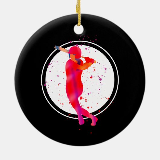 Meisje bij Bat Keramisch Ornament (Achterkant)