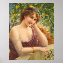 Meisje bij citroenboom door Emile Vernon Poster