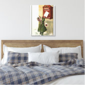  meisje bij de brievenbus canvas afdruk (Insitu (Slaapkamer))