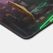 Meisje bij de nachtstad bureaumat (Hoek)