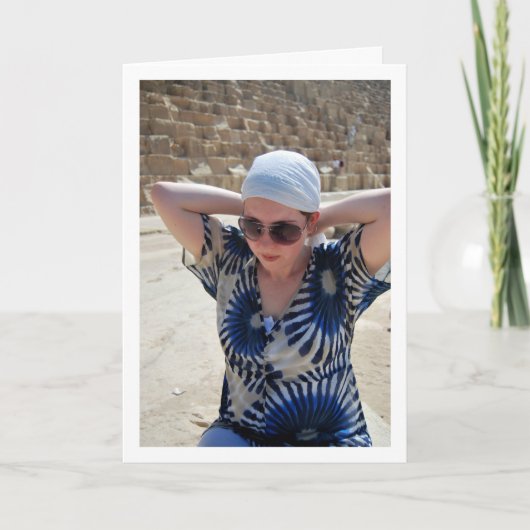 Meisje bij de Piramides van Gizeh Kaart (Voorkant)