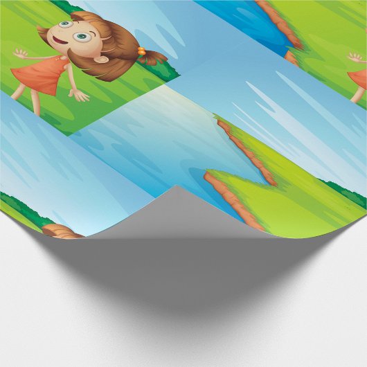 Meisje bij de rivier cadeaupapier