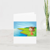 Meisje bij de rivier kaart