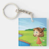 Meisje bij de rivier sleutelhanger (Voorkant)