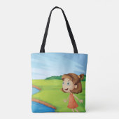 Meisje bij de rivier tote bag (Achterkant)