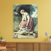 Meisje bij een conduit canvas afdruk (Insitu (Woonkamer))