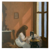 Meisje bij een naaimachine (Edward Hopper) Tegeltje (Voorkant)