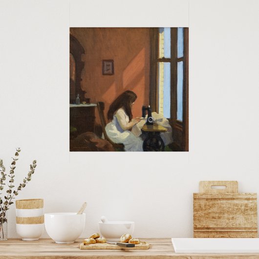 Meisje bij naaimachine (1921) poster (Keuken)