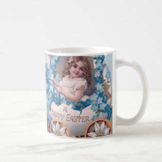 meisje bij paaseieren bij lammeren koffiemok
