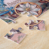 meisje bij paaseieren bij lammeren legpuzzel (Zijkant)